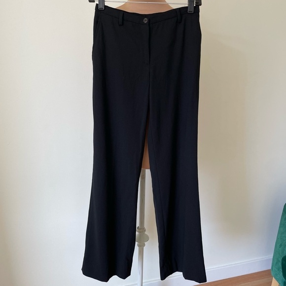 Dolce & Gabbana Vintage 1990s/Y2K Black Stretch Virgin Wool Flare Pant IT38/US2